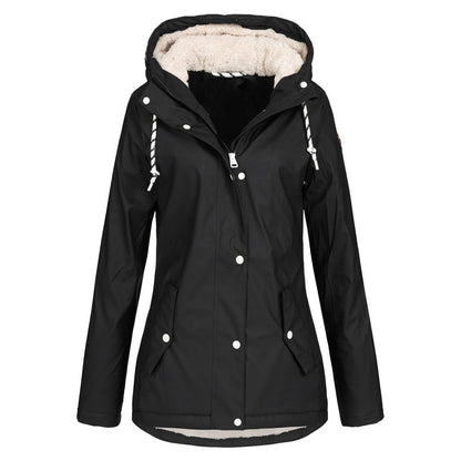 Trendy Hooded Jacket With Cap For Women's | Black | GlamzLife