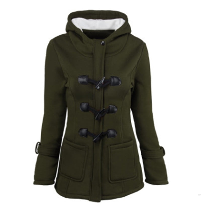 GlamzLife Button Long Down Coat for Women - Stylish & Warm