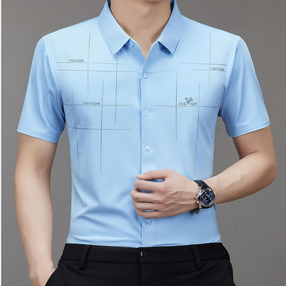 Men's Short-sleeved Shirt Seamless Business Shirt | GlamzLife