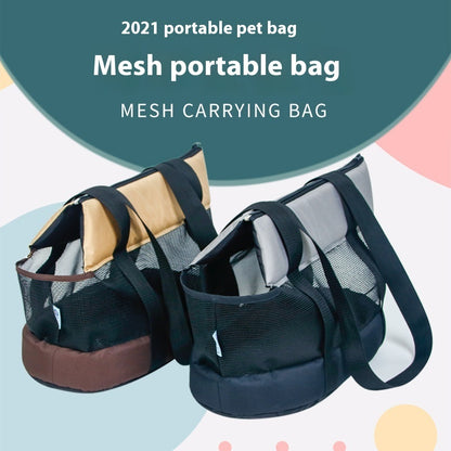 Outdoor Portable Shoulder Pet Bag Handbag Foldable Mesh Dog Bag Cat Bag