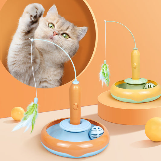 2 In 1 Pet Cat Toy With Feather For Self-play Cat - GlamzLife