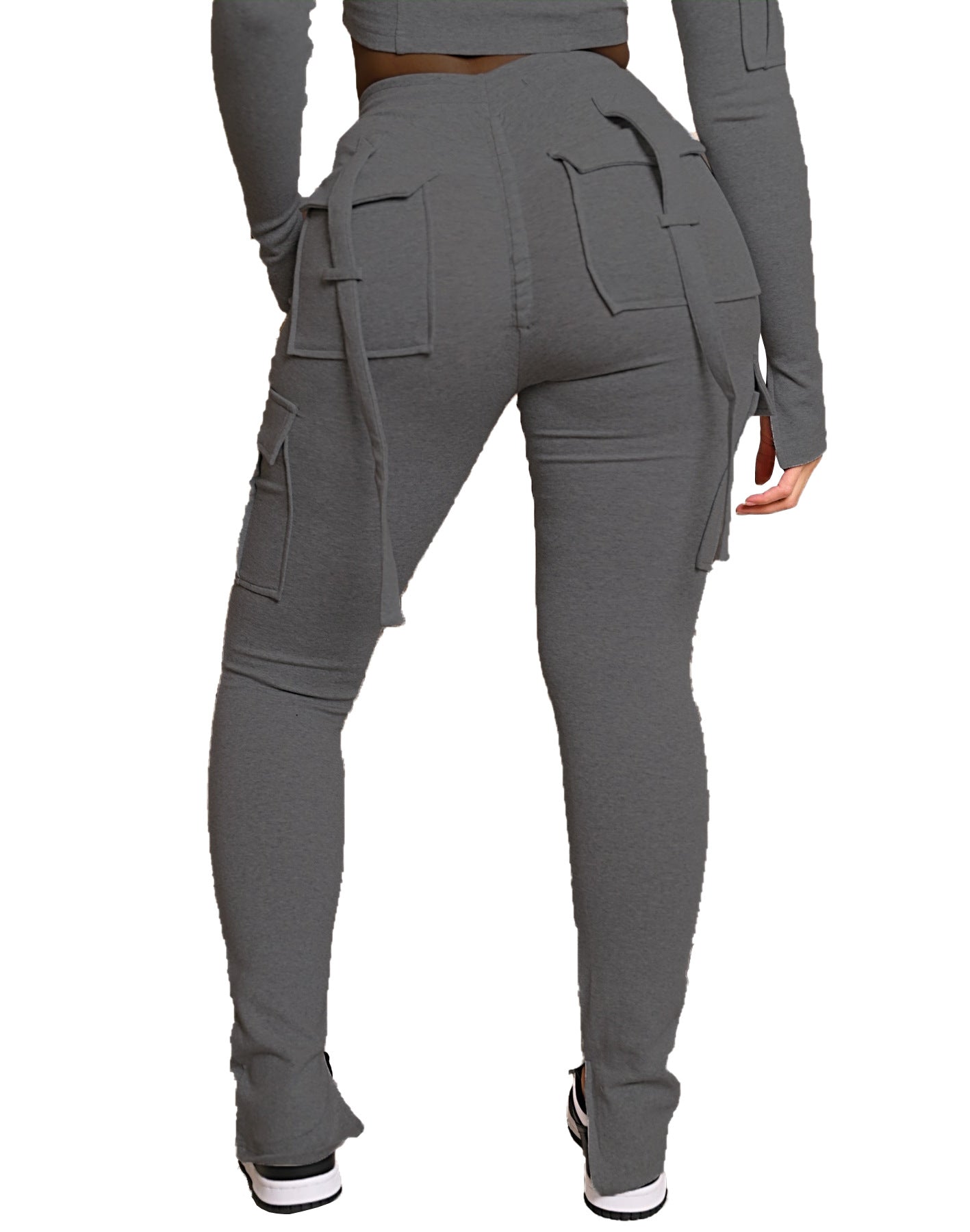 Cargo Pocket Drawstring Waist Split Trouser Legs | GlamzLife