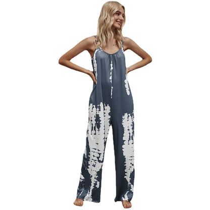 Boho Chic Tie-Dye Printed Jumpsuit for Women - GlamzLife