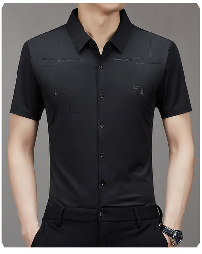 Men's Short-sleeved Shirt Seamless Business Shirt | GlamzLife