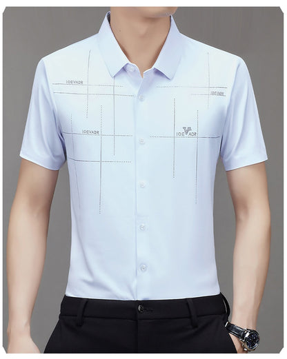 Men's Short-sleeved Shirt Seamless Business Shirt | GlamzLife