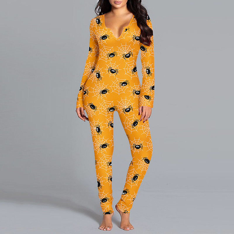 Printed Jumpsuit Long Sleeve Women's Clothing | GlamzLife