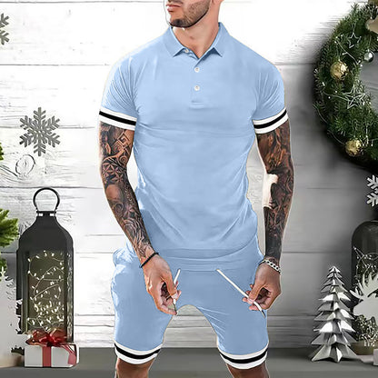 GlamzLife Mens Polo Shirt Fashion Tracksuit - 2 Piece Casual Set