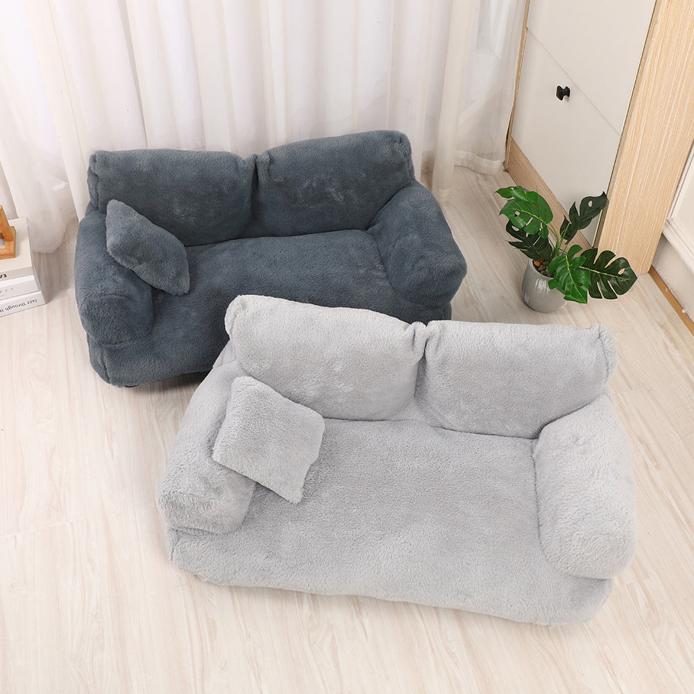 Warm Universal Rabbit Plush Pet Sofa Nest - GlamzLife