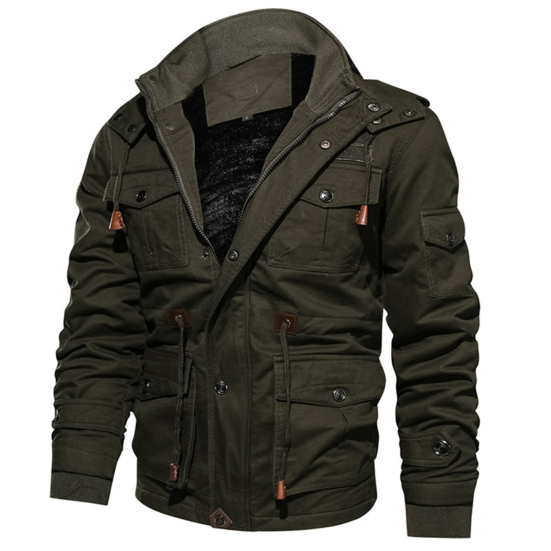 Men Winter Fleece Jacket Warm Hooded Coat Thermal Thick Outerwear Male Military Jacket | GlamzLife