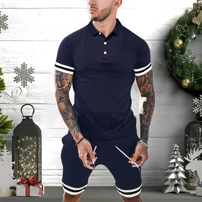 GlamzLife Mens Polo Shirt Fashion Tracksuit - 2 Piece Casual Set