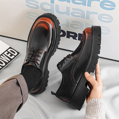 Men's Thick-soled Casual Leather Shoes - GlamzLife