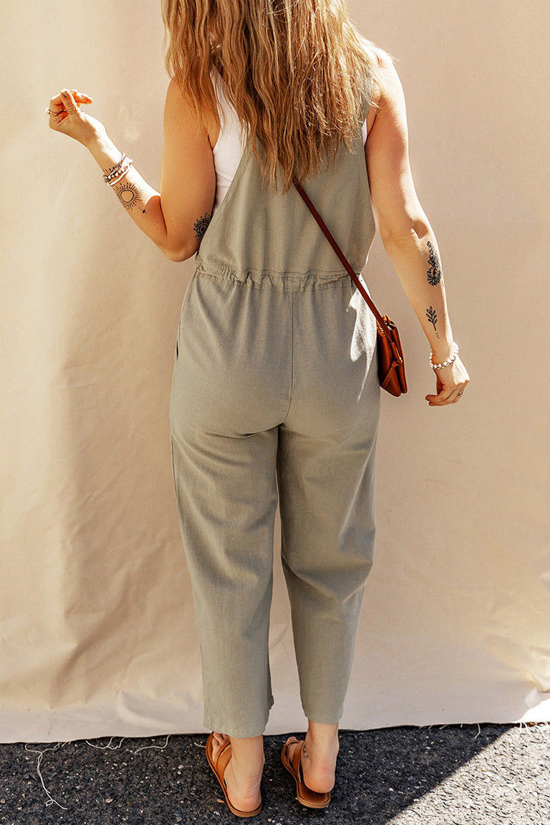 Solid Color Camisole Jumpsuit  - GlamzLife