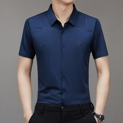 Men's Short-sleeved Shirt Seamless Business Shirt | GlamzLife