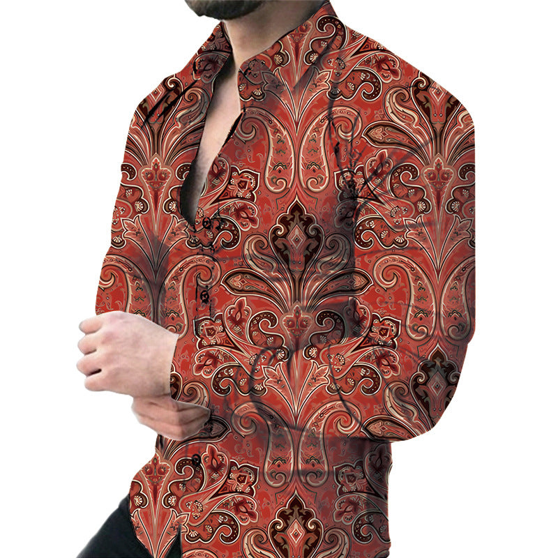 Men's Casual Long Sleeved Large Floral Shirt | GlamzLife