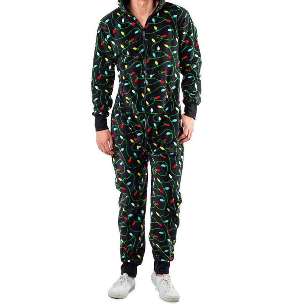 Abstract Print Pajama Jumpsuit For Men's GlamzLife