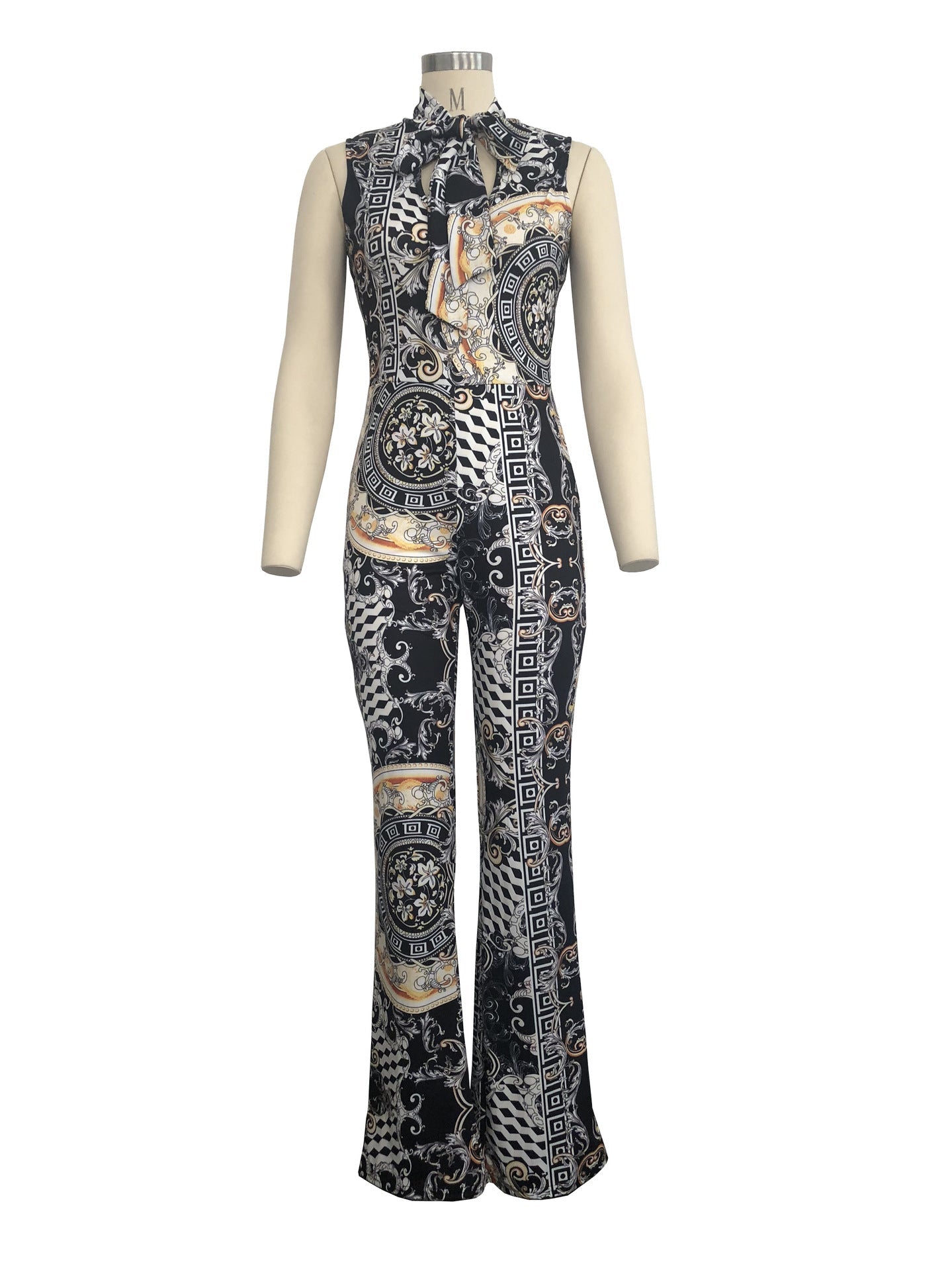 Abstract Print Sleeveless Women's Jumpsuit | GlamzLife