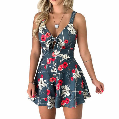 Abstract Print Trendy Short Jumpsuit | GlamzLife