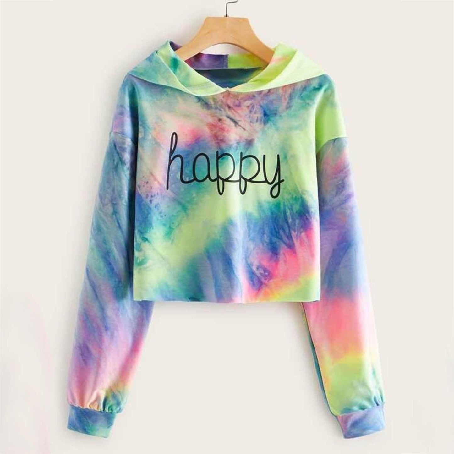 Autumn Tie Dye Rainbow Print Hoodie For Women's | GlamzLife