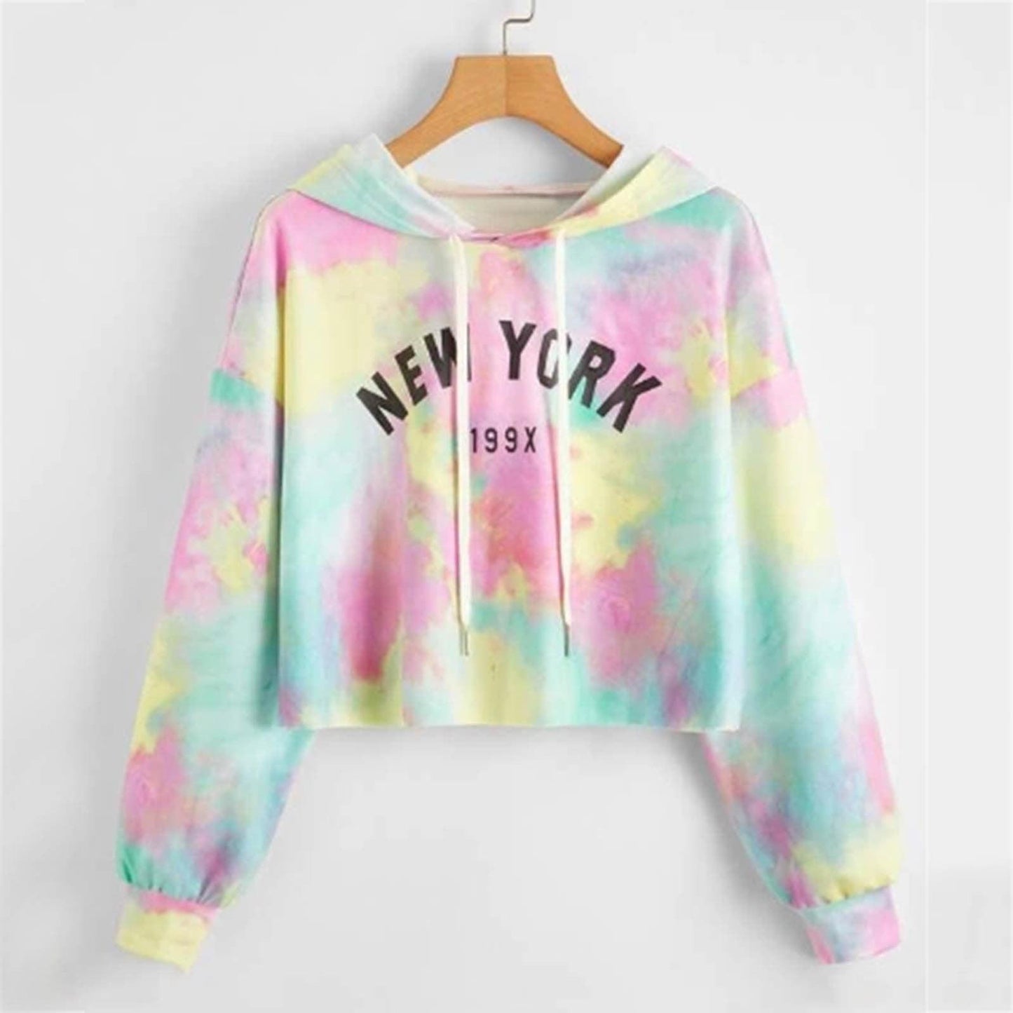 Autumn Tie Dye Rainbow Print Hoodie For Women's | GlamzLife