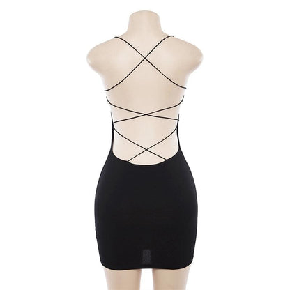 Backless Solid Black Mini Dress | | GlamzLife