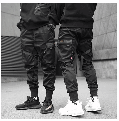 Black Casual Hip Hop Cargo Pants | GlamzLife