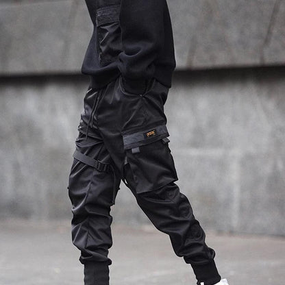 Black Casual Hip Hop Cargo Pants GlamzLife
