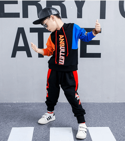 Boy's Long-Sleeved Sports Two-Piece Suit | GlamzLife