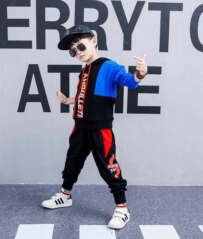 Boy's Long-Sleeved Sports Two-Piece Suit GlamzLife
