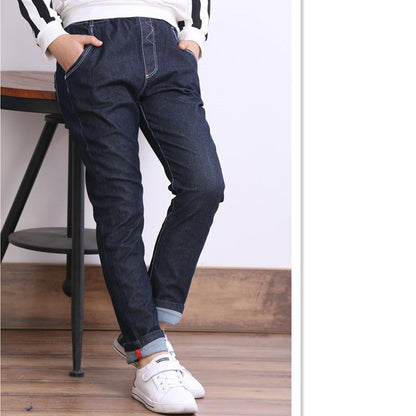 Boy's Solid Color Denim Fleece Jeans GlamzLife