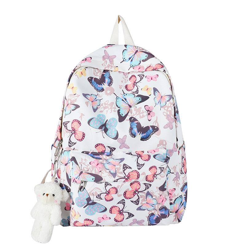 Butterfly Pattern Korean High School Student Backpack Women Without Pendant GlamzLife