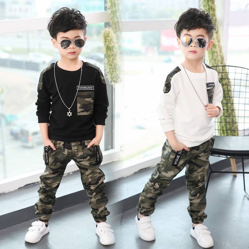 Camouflage Long Sleeve Kids Suit | GlamzLife