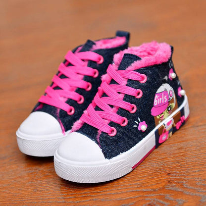 Canvas Cartoon Animation Denim Sneakers | GlamzLife