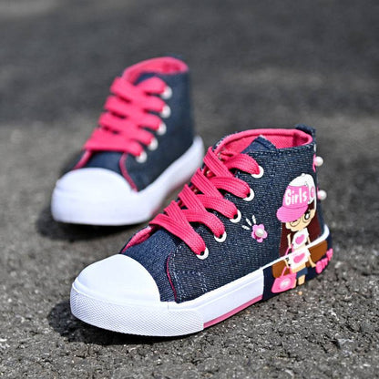 Canvas Cartoon Animation Denim Sneakers | GlamzLife