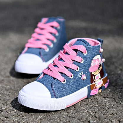 Canvas Cartoon Animation Denim Sneakers | GlamzLife