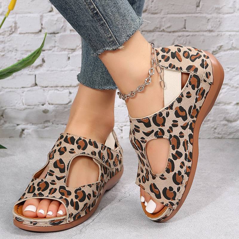 Casual Sandals Summer Shoes For Women Low Heels Velcro Shoes | GlamzLife