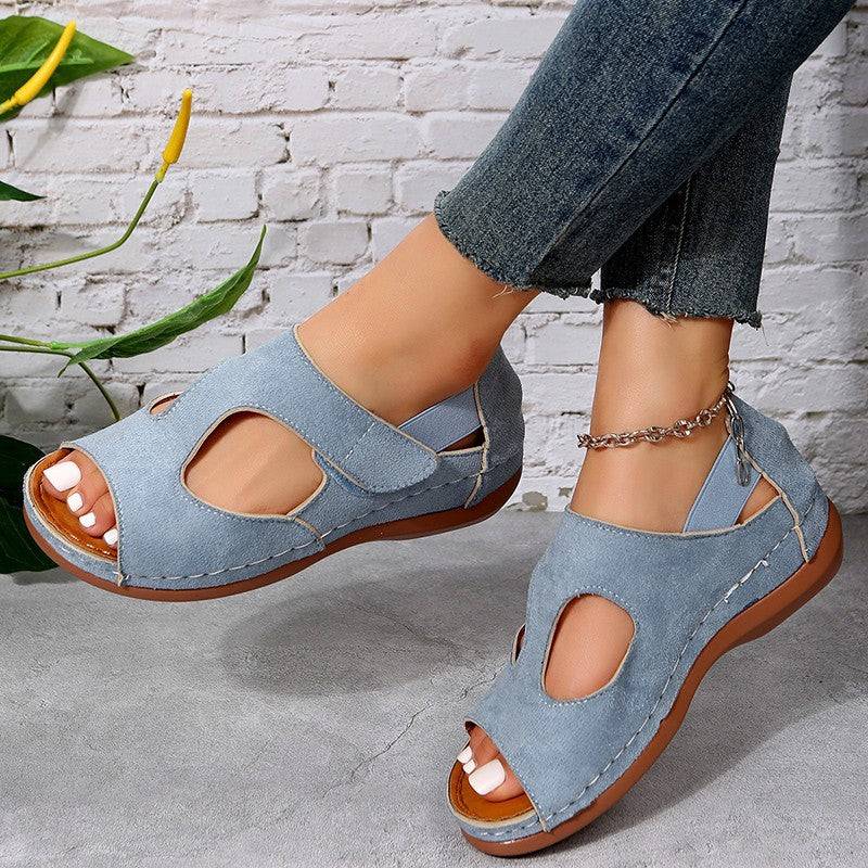 Casual Sandals Summer Shoes For Women Low Heels Velcro Shoes GlamzLife