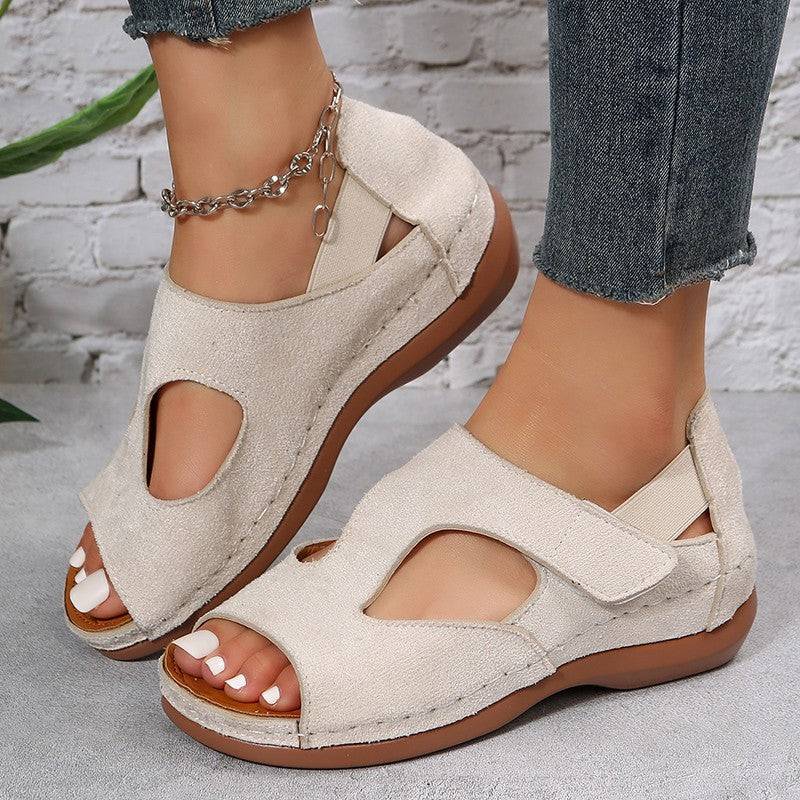 Casual Sandals Summer Shoes For Women Low Heels Velcro Shoes GlamzLife