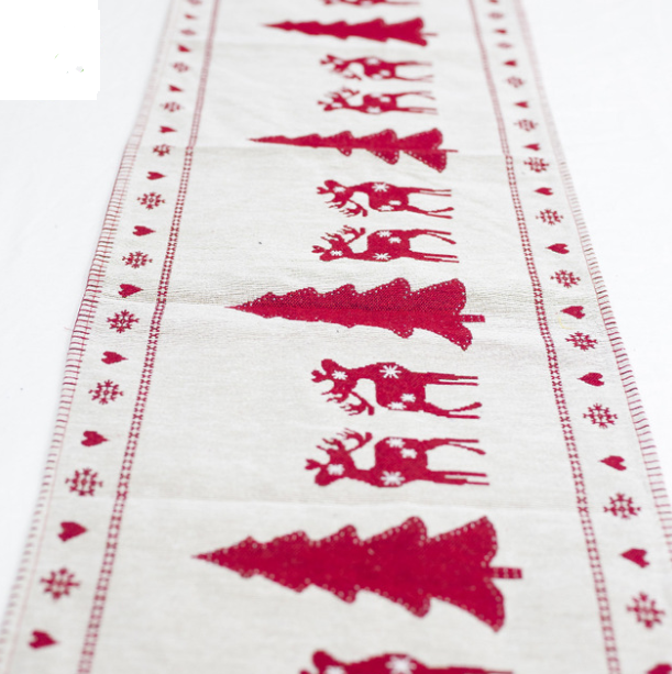 Christmas Elk Snowman Print Table Runner GlamzLife