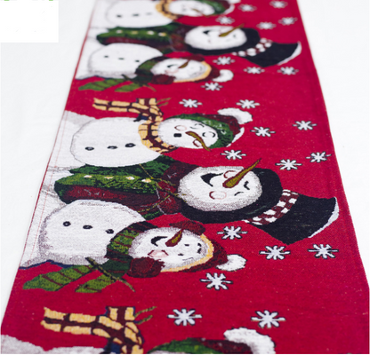 Christmas Elk Snowman Print Table Runner | GlamzLife