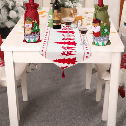 Christmas Elk Snowman Print Table Runner | GlamzLife