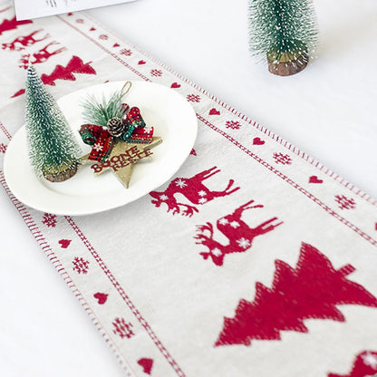 Christmas Elk Snowman Print Table Runner | GlamzLife