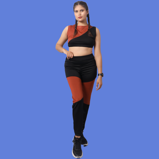 Color Block Body Fit Gym Suit | GlamzLife