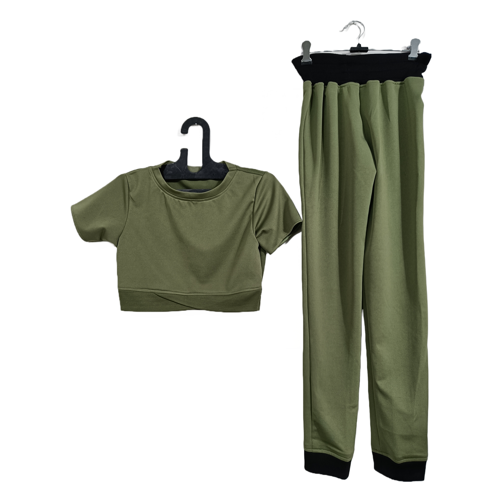 Comfy Olive Green Color Gym Suit | GlamzLife