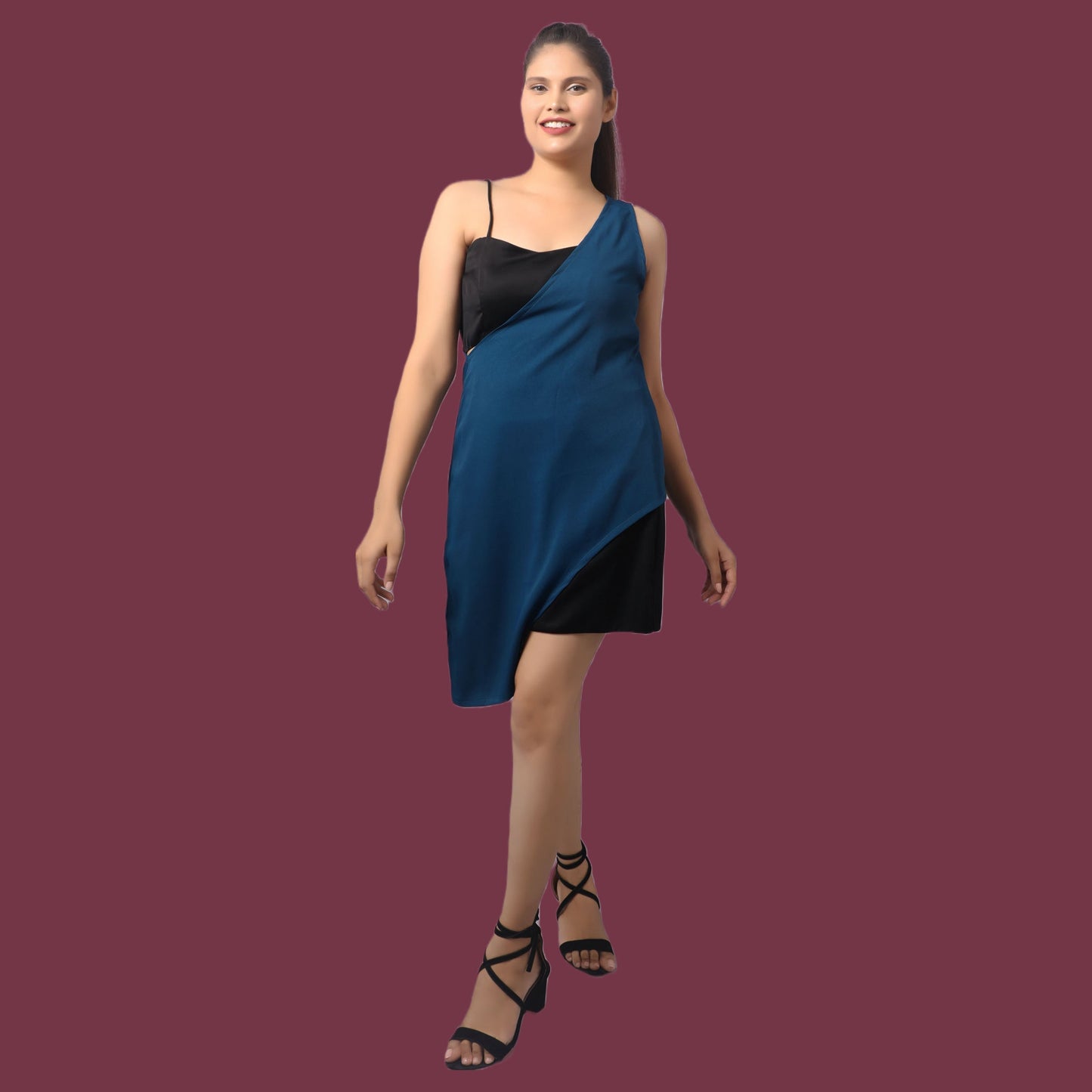 Daring Diva Three Piece Asymmetrical Dress GlamzLife