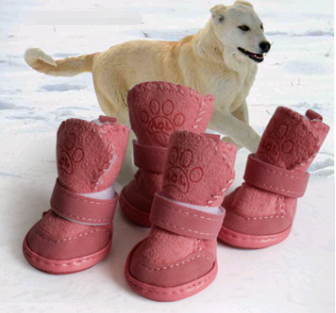 Dog Shoes Pet Shoes Lambskin Snow Shoes Cotton Shoes Khaki | GlamzLife