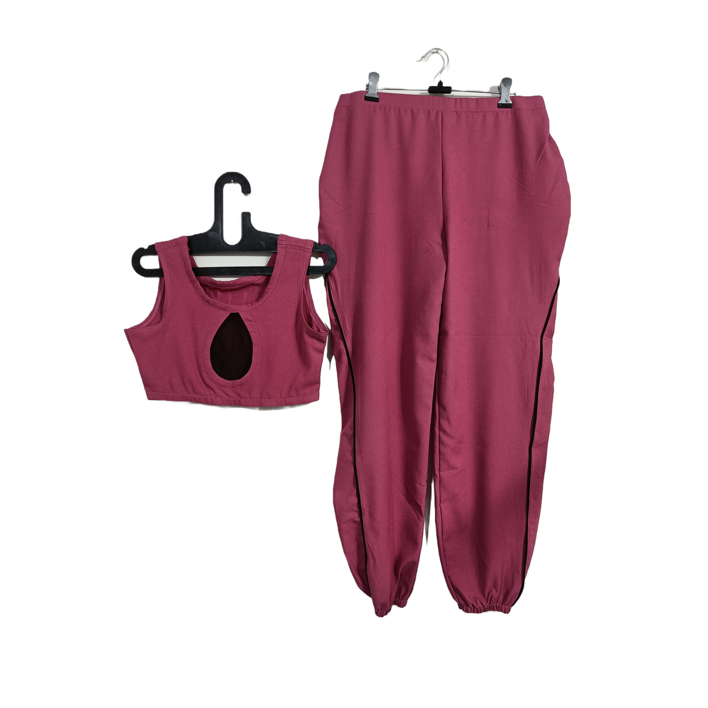 Drawstring Blush Pink Color Gym Suit | GlamzLife