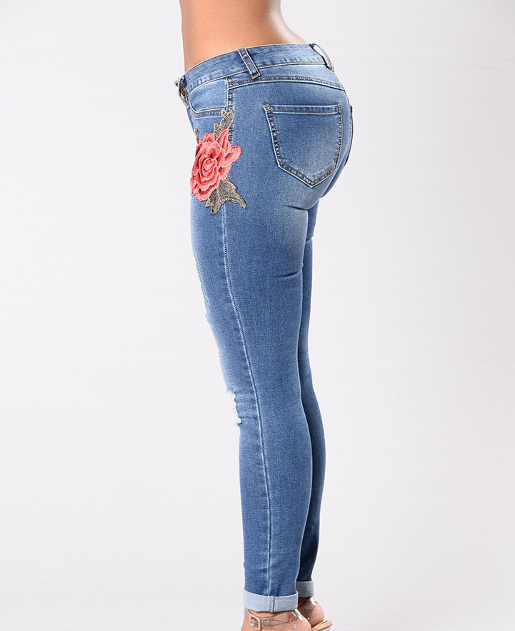 Embroidered Stretchable Jeans For Women's | | GlamzLife