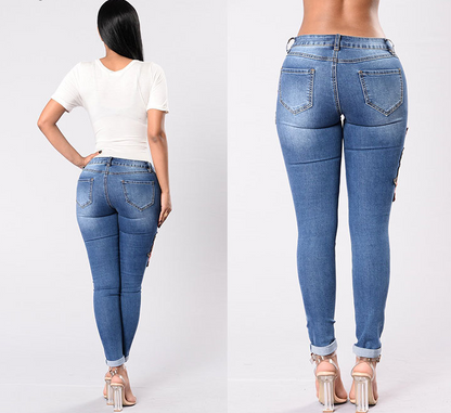 Embroidered Stretchable Jeans For Women's | | GlamzLife