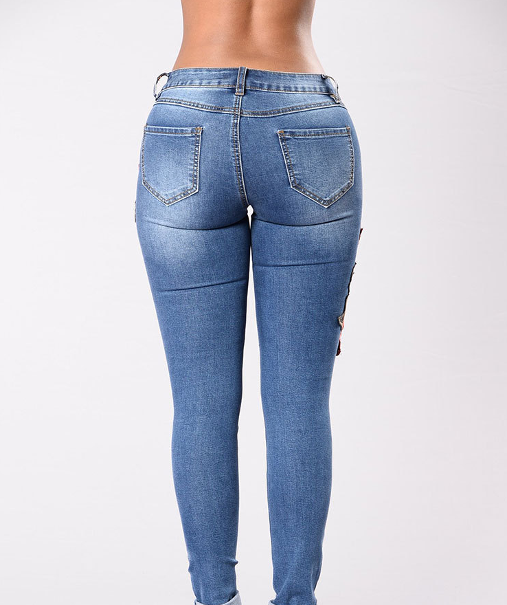 Embroidered Stretchable Jeans For Women's | | GlamzLife