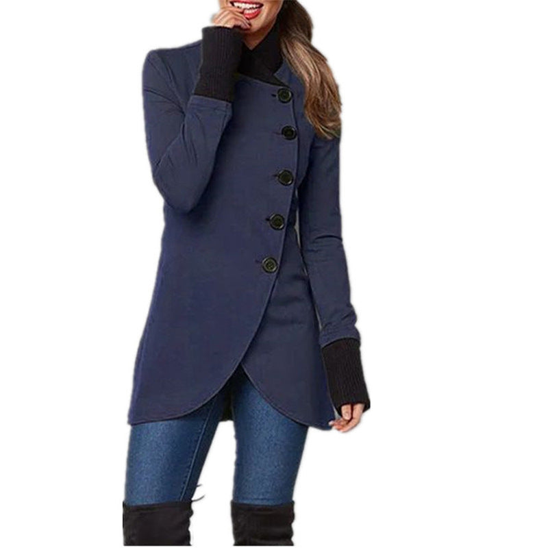 Fashionable Hem Slit Long Sleeved Jacket GlamzLife